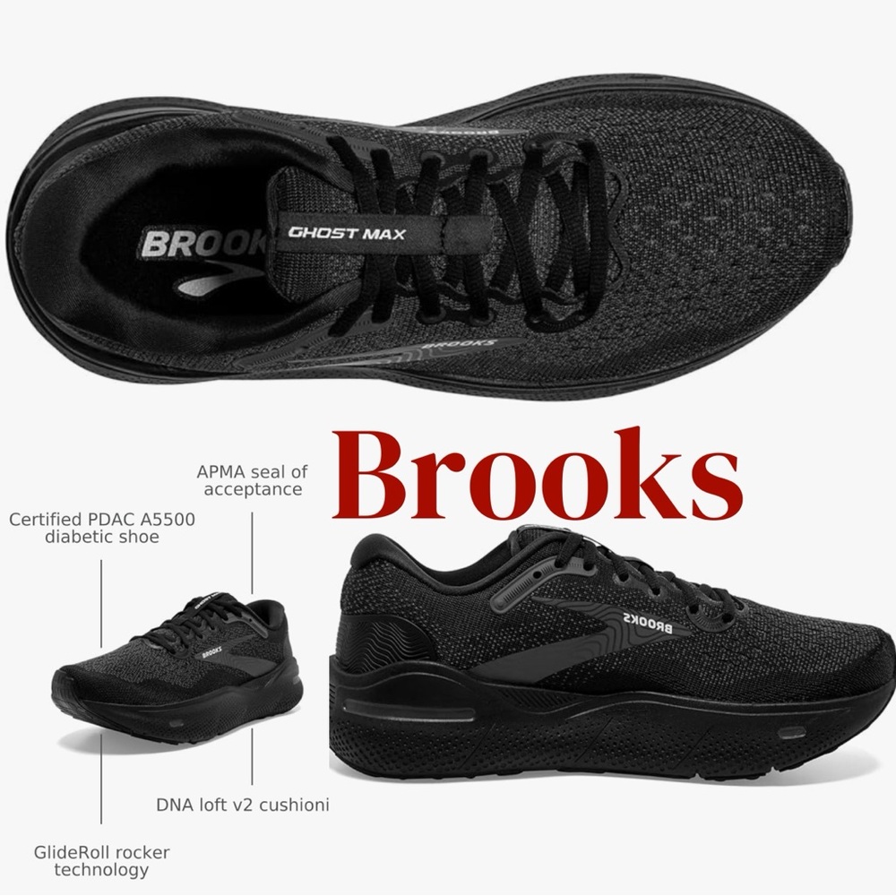 Brooks Women's Black Ghost Max Sneakers